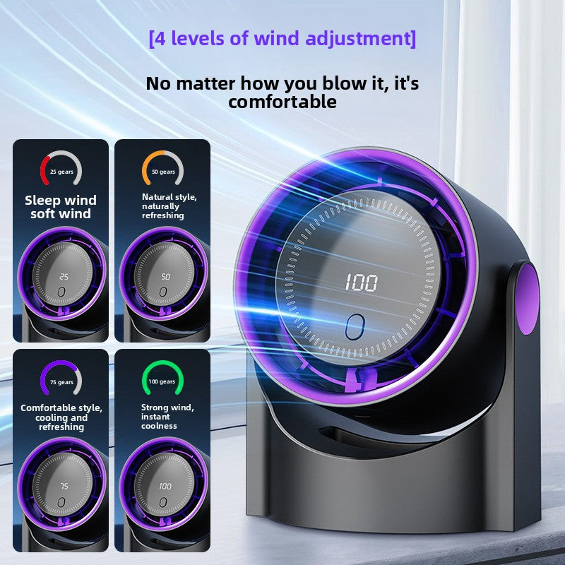 Bladeless Desktop Fan with Digital Display USB Charging