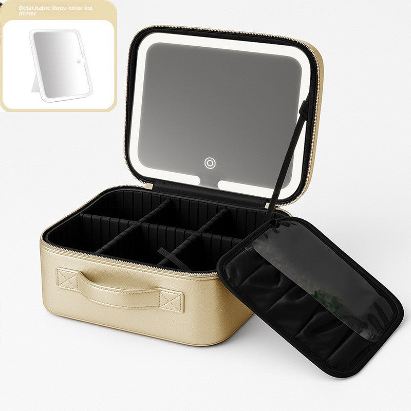 LED Lighted Makeup Cosmetic Bag with Mirror