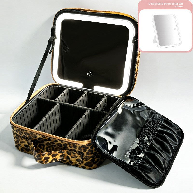 LED Lighted Makeup Cosmetic Bag with Mirror