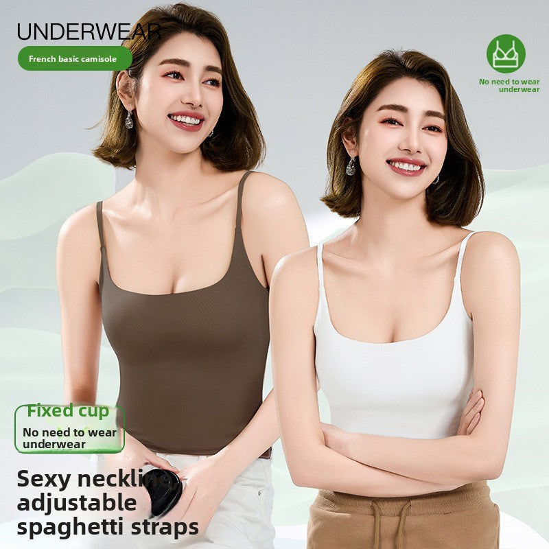 Womens Yoga Camisole with Chest Pad Sports Top