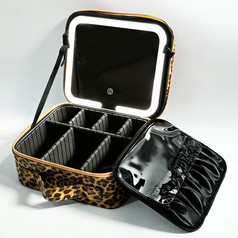 LED Lighted Makeup Cosmetic Bag with Mirror