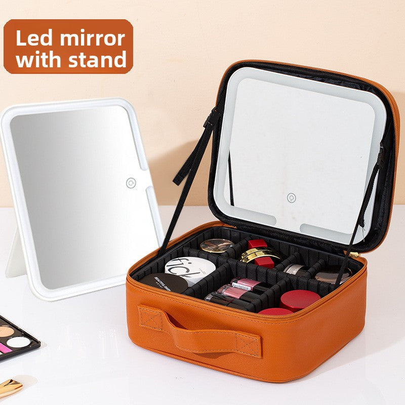 LED Lighted Makeup Cosmetic Bag with Mirror
