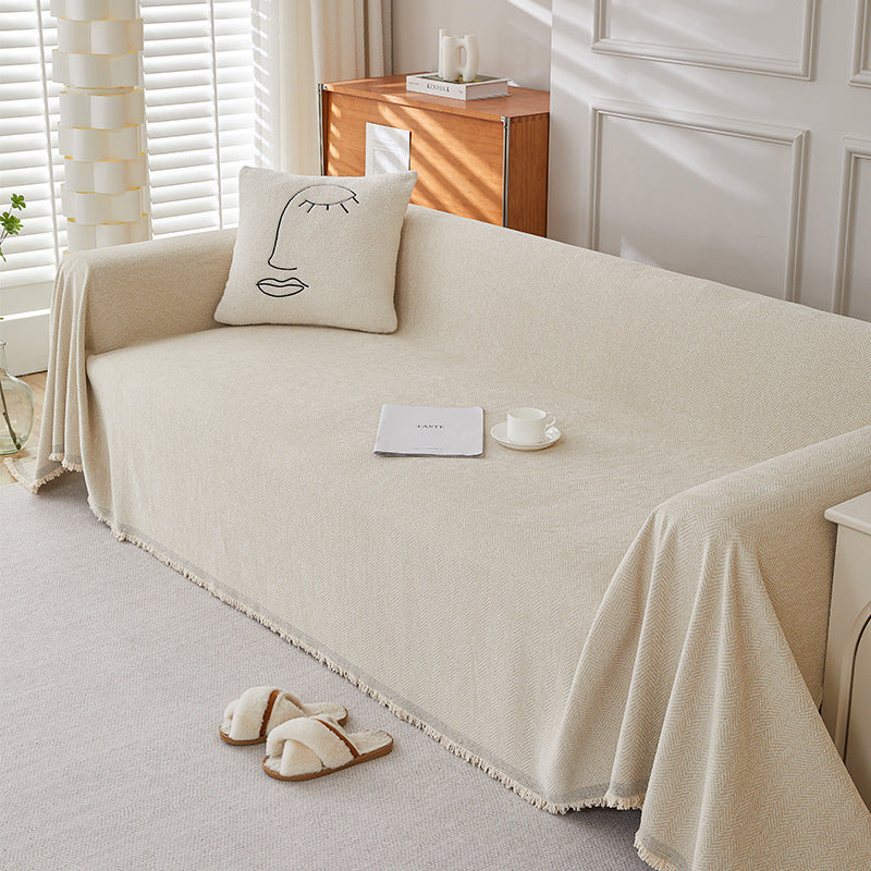 Solid Color Chenille Sofa Towel