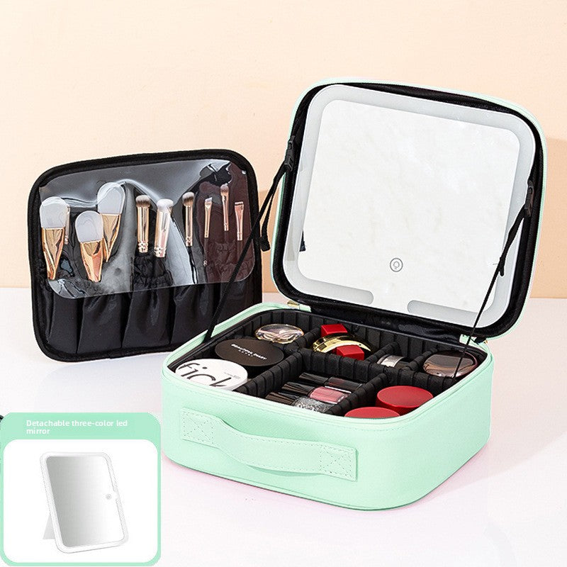 LED Lighted Makeup Cosmetic Bag with Mirror
