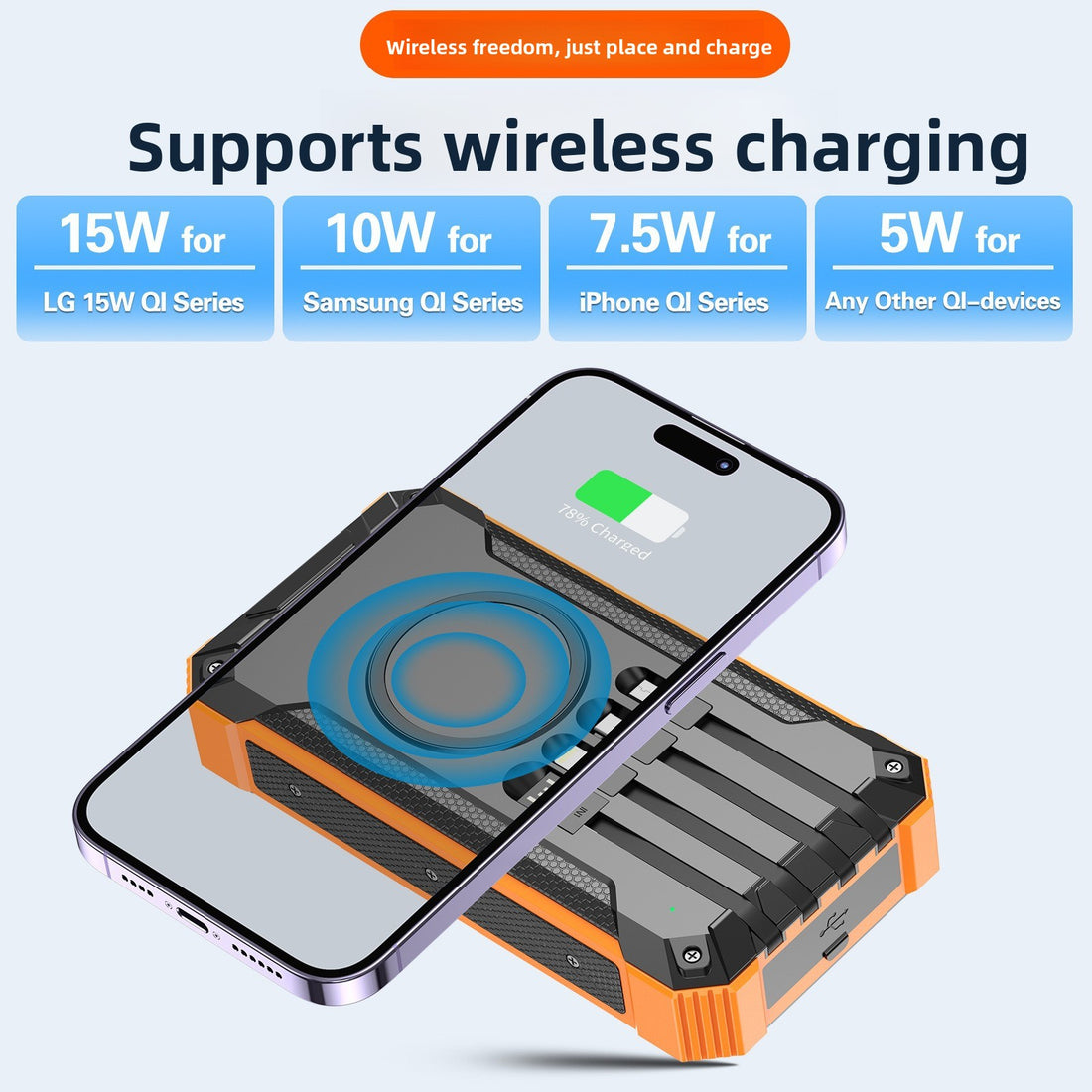 Solar Power Bank with Camping Light