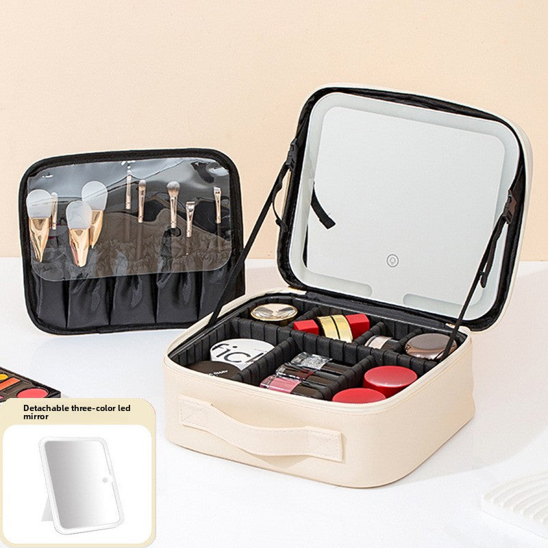LED Lighted Makeup Cosmetic Bag with Mirror