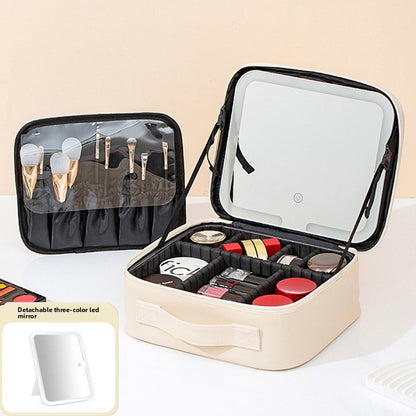 LED Lighted Makeup Cosmetic Bag with Mirror