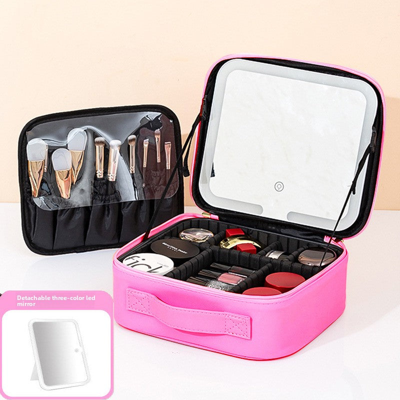 LED Lighted Makeup Cosmetic Bag with Mirror