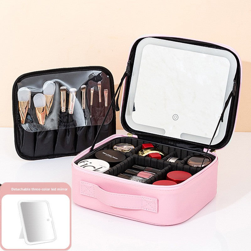 LED Lighted Makeup Cosmetic Bag with Mirror