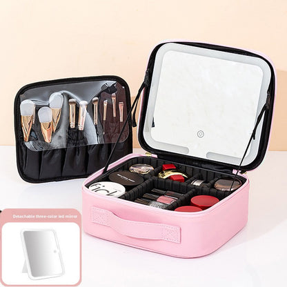 LED Lighted Makeup Cosmetic Bag with Mirror