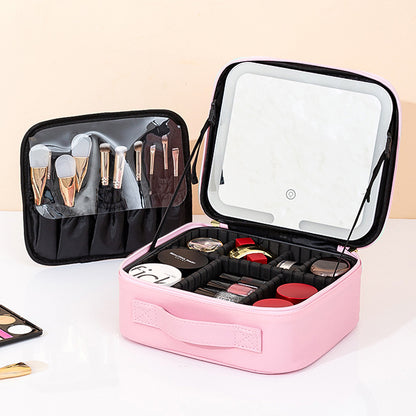 LED Lighted Makeup Cosmetic Bag with Mirror