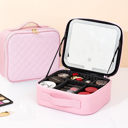 LED Lighted Makeup Cosmetic Bag with Mirror