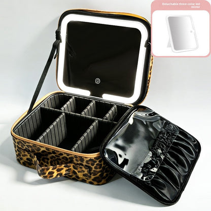 LED Lighted Makeup Cosmetic Bag with Mirror