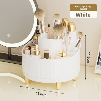 Rotatable Makeup Brush Organizer with Dustproof Cover