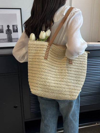 Straw Woven Bag Large Capacity Travel Tote