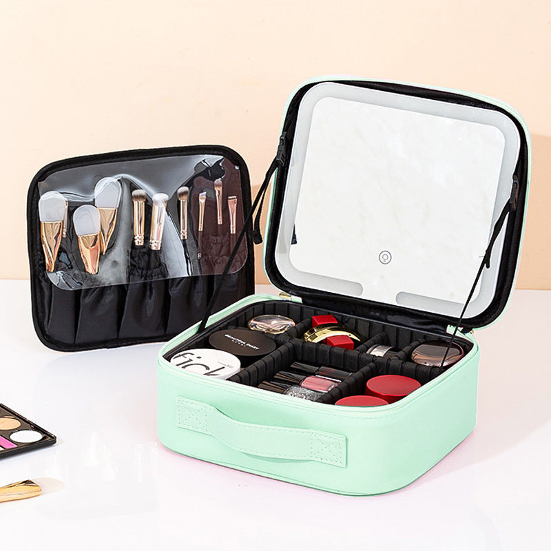 LED Lighted Makeup Cosmetic Bag with Mirror