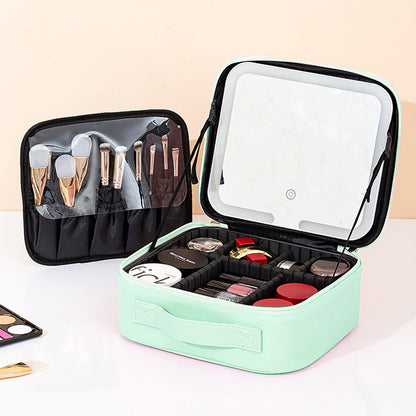 LED Lighted Makeup Cosmetic Bag with Mirror