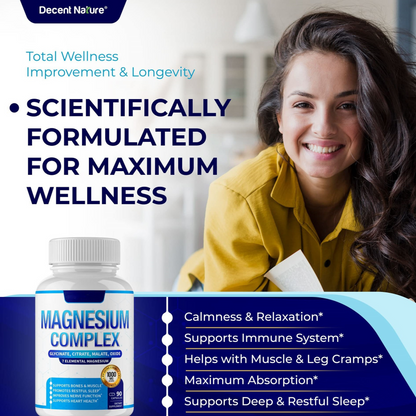 Magnesium Complex 1000mg Dietary Supplement Capsules
