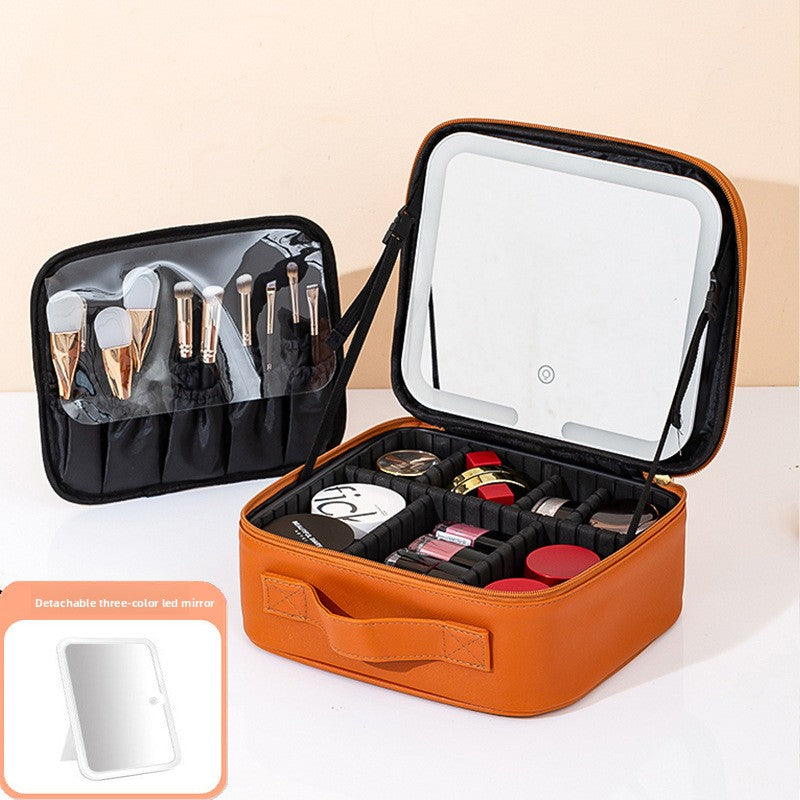 LED Lighted Makeup Cosmetic Bag with Mirror