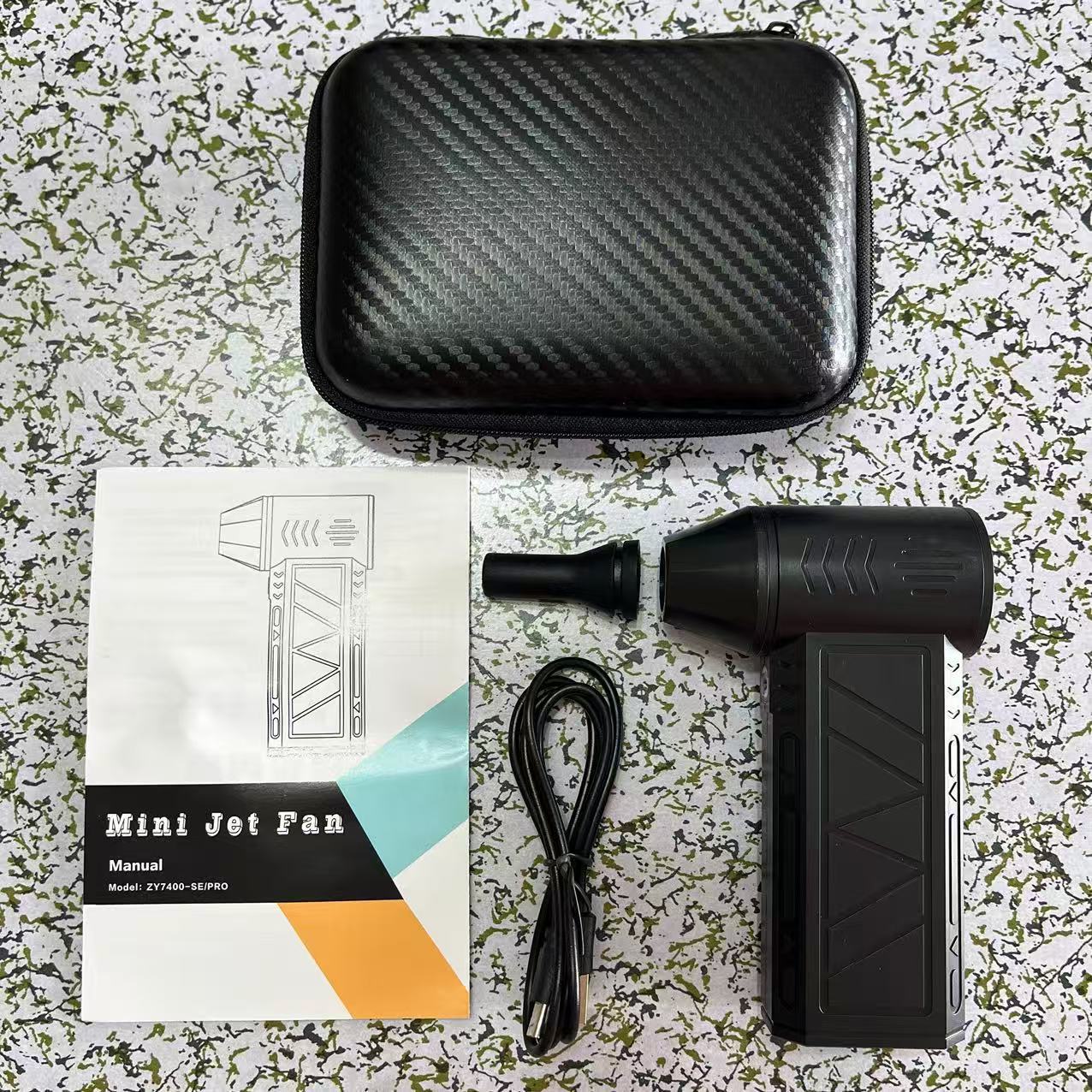 Portable Turbo Fan with LED Light and Vacuum Function