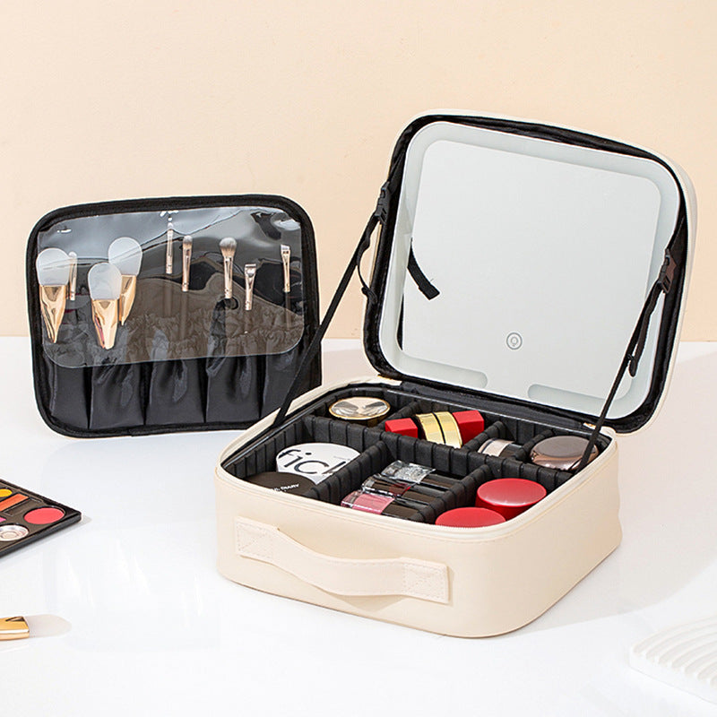 LED Lighted Makeup Cosmetic Bag with Mirror