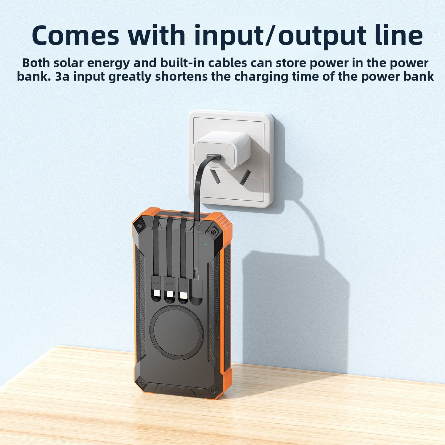 Solar Power Bank with Camping Light