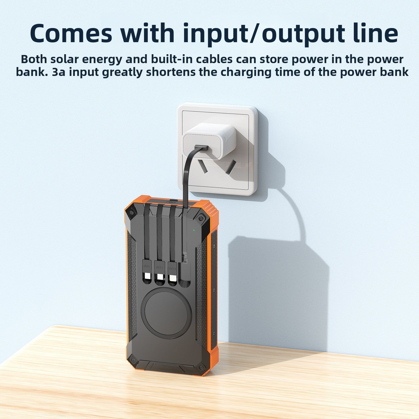 Solar Power Bank with Camping Light