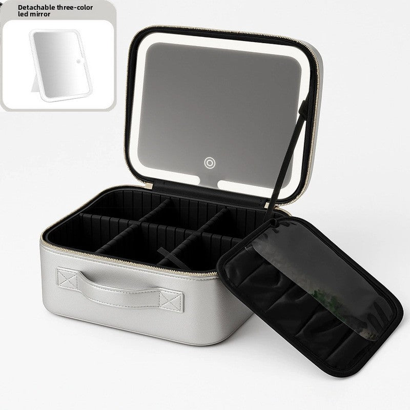 LED Lighted Makeup Cosmetic Bag with Mirror
