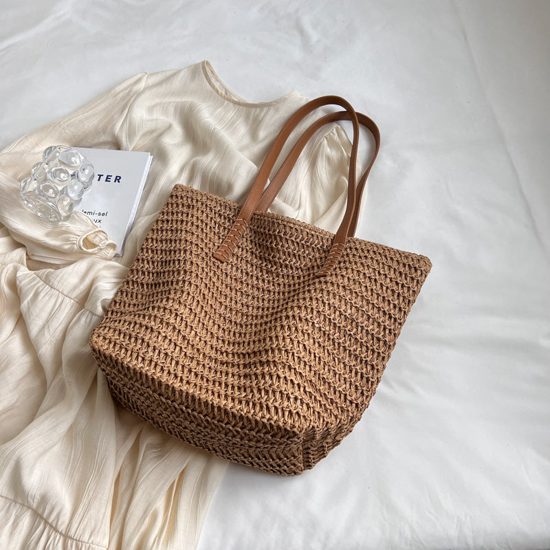 Straw Woven Bag Large Capacity Travel Tote