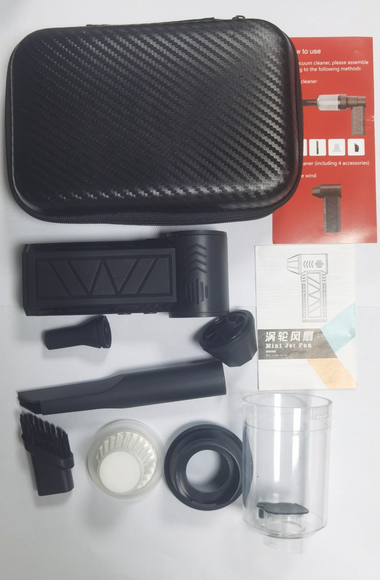 Portable Turbo Fan with LED Light and Vacuum Function