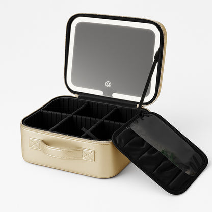 LED Lighted Makeup Cosmetic Bag with Mirror