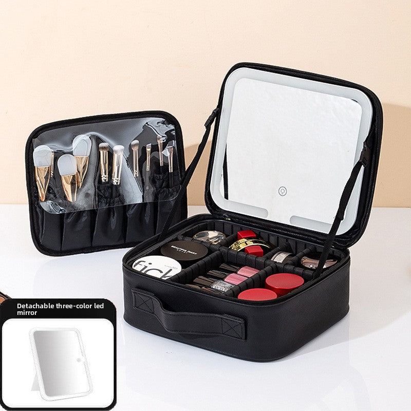 LED Lighted Makeup Cosmetic Bag with Mirror