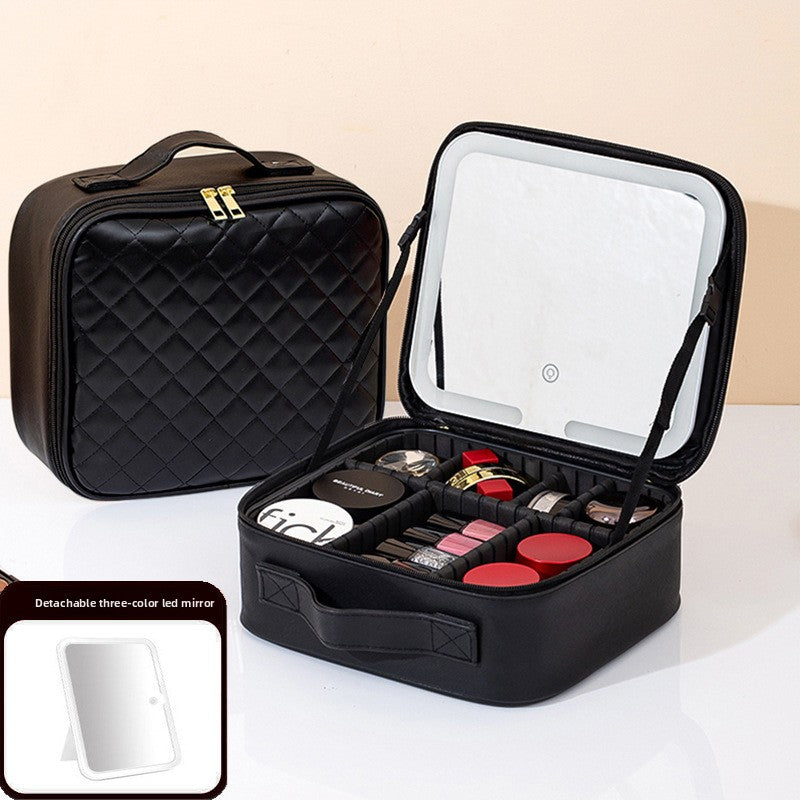 LED Lighted Makeup Cosmetic Bag with Mirror