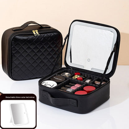 LED Lighted Makeup Cosmetic Bag with Mirror